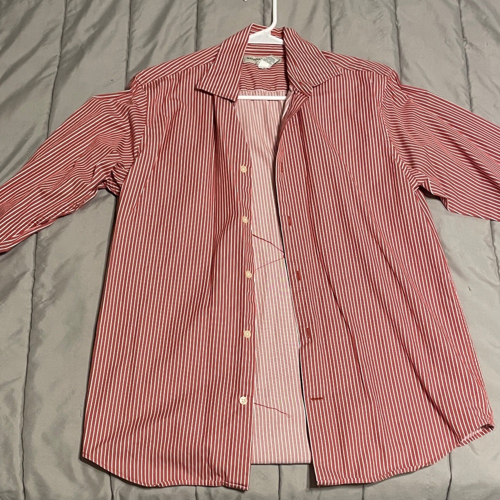 Banana Republic Red and White Striped Shirt